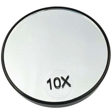 Miroir de maquillage grossissant 10x, rond grossissant , avec deux ventouses pour le rasage et le maquillage