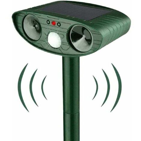 Répulsif Chat Ultrason, Repulsif Chat Solaire, Répulsif Ultrason Anti Rongeurs avec Détecteur de Mouvement, Étanche Repulsif Chat Exterieur pour Anti Chats Chiens Souris Ratons Animaux de Jardin