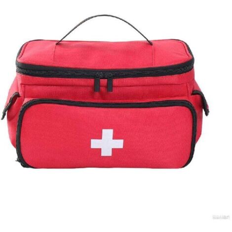 Trousse de premiers secours étanche et vide, grande pharmacie de voyage, sac à médicaments portable avec bandoulière, sac d'urgence pour une utilisation en extérieur, à la maison et en voyage, rouge