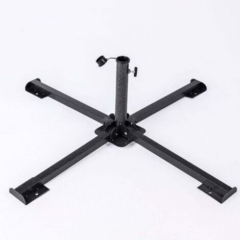 Pied Pliable pour Parasol de Terrasse Extérieur Ø84X35 cm, Acier pour Mât de 38 à 50 mm, Support Parasol de Jardin, Pied de Parasol, Résistant, Léger, Compact et Facile à Placer