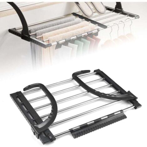 Séchoir Express Séchoir Suspendu Acier Inoxydable Métallique Extensible 51-95cm Séchoir Radiateur Séchoirs à Linge Pliable étendoir Balcon pour étendre sécher lessive vêtements mouillées (1/4)