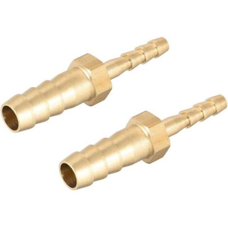 Raccord cannelé en laiton pour tuyau, réducteur cannelé droit, adaptateur de coupleur, 8 mm x 4 mm (2 pièces) (1/3)