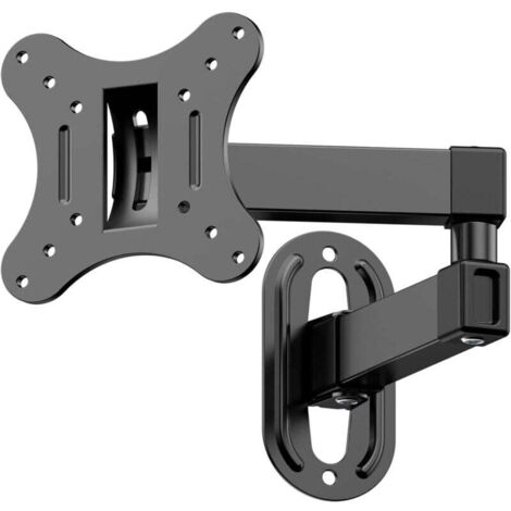 Support mural pour téléviseurs de 14 à 27 pouces, pivotant et inclinable, VESA 75x75 mm / 100x100 mm, jusqu'à 10 kg, support mural universel pour téléviseurs de 17, 19, 21 et 24 pouces, pied pour moni