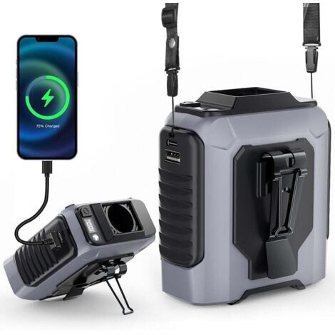 Ventilateur de Ceinture Portable Rechargeable, Mini Ventilateur Clip 5 Vitesses,Ventilateur de Taille pour T-Shirt avec Lampe Torche, Idéal pour Extérieur, Voyage, Randonnée et Camping