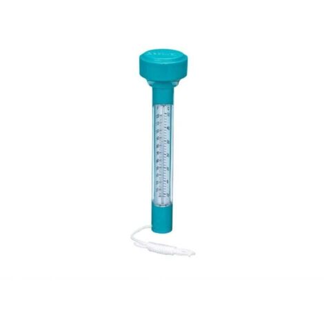 Thermomètre de piscine flottant avec cordon – Thermomètre étanche 4,8 x 4,8 x 18,5 cm, précis pour piscine/spa/aquarium, facile à lire avec cordon antirouille