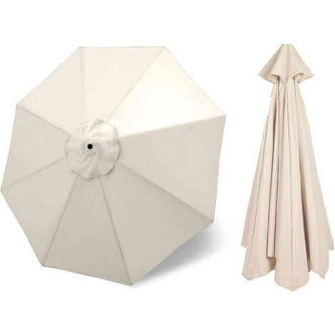 Toile de rechange ronde pour parasol de terrasse à 8 baleines, toile de rechange de haute qualité en polyester, housse de rechange pour parasol (couleur : beige, taille : 3 m (10 pi)) (1/4)