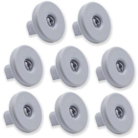 Lot de 8 roulettes pour panier inférieur de lave-vaisselle. Compatibles avec les marques Zanussi, Rex, Electrolux, AEG et autres. (1/4)