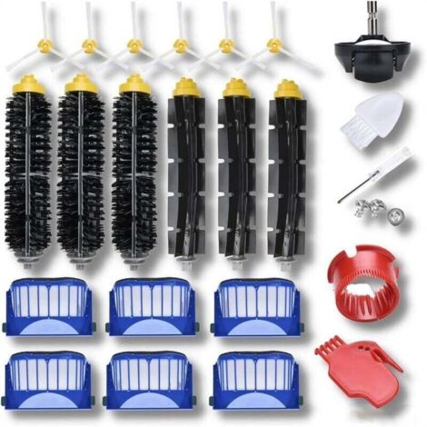 Lot de 23 pièces de rechange compatibles avec les aspirateurs iRobot Roomba 692, 671, 676, 675, 645 et 655 (ne convient pas aux autres modèles Roomba) : filtres, brosse en caoutchouc et brosse latéral (1/4)