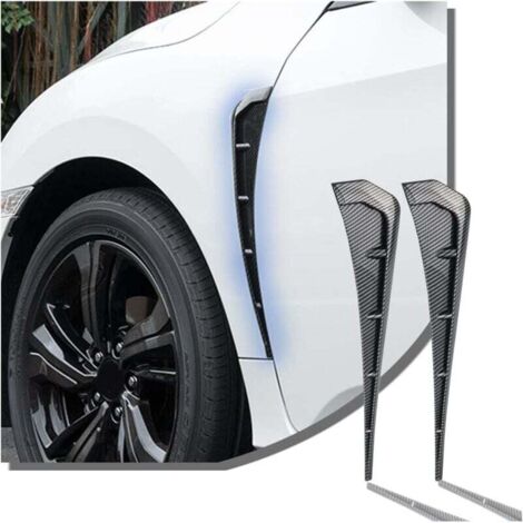 2PCS Autocollants de Décoration D'aile de Voiture, Aérateurs Latéraux D'aile de Voiture, Aileron En Fibre de Carbone, Garniture Universelle pour L'extérieur Des Véhicules(Fibre-Carbone)