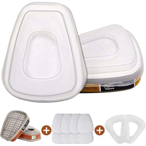 Masque de Protection Cartouches filtre pour respirateur, peinture chimique, cartouches de vapeur organiques compatibles avec les respirateurs 6200, 6800, 7502, 7503