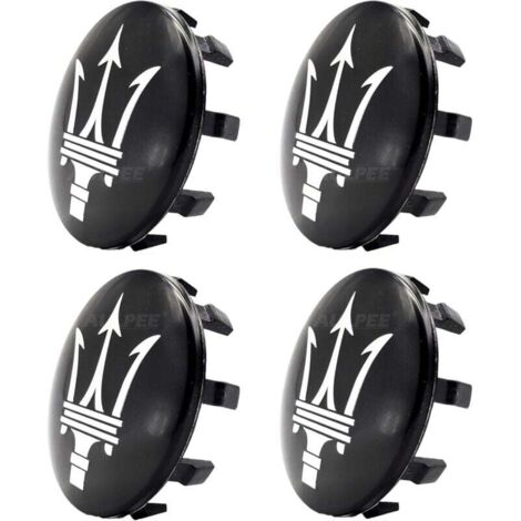 Enjoliveurs Enjoliveurs avec logo central 60 mm Matériau ABS Compatible avec les accessoires Mesertatti (MS noir-chrome) (1/4)