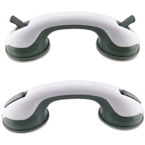 Barres d'appui pour salle de bain (lot de 2) avec ventouses 30 cm - poignée sûre, sans perçage, convient aux douches et baignoires - antidérapantes, adaptées aux personnes âgées et aux enfants, vertes