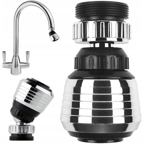 Deux aérateurs de robinet universels réglables Rallonge de robinet de cuisine à double mode Adaptateur économiseur d'eau rotatif abordable Kit complet avec kit d'installation