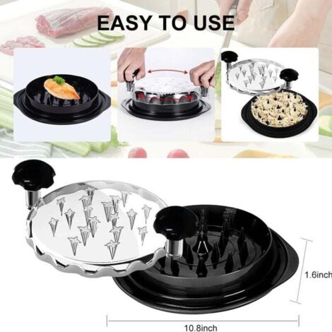 HJIAMA Hachoir à Viande Manuel – Broyeur De Poulet Ergonomique En Plastique Noir, Anti-dérapant, Idéal Poulet, Porc, Bœuf Et Légumes