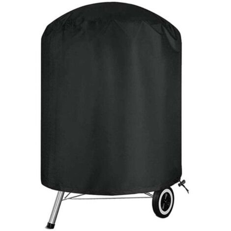 Housse Barbecue Exterieur Rond,Housse Barbecue Bâche Protection BBQ Anti-UV/Anti-l'eau,210D Oxford Bache Barbecue Exterieur Protection Ø61x72cm Housse Convient la Plupart des Grills Noir (1/4)