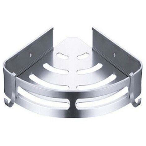 Etagère de Douche d'angle sans Perçage en Métal avec pour Douche Support Antirouille Autocollant pour Articles de Salle de Bains 2 Pièces (Argent)