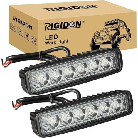 2 Pcs 15 cm mini barre d'éclairage led, 6 pouces 18W 12V 24V phare de travail led, feux de travail pour offroad Voiture camions SUV 4x4 tracteur, 6000k projecteurs lumière feu antibrouillard