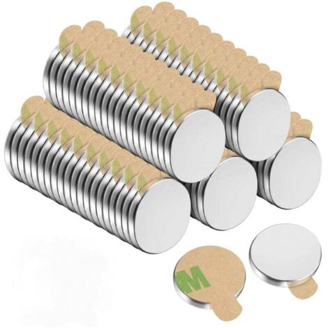 Lot de 100 Aimants Autocollants 10x1mm - Petits Aimants Adhésifs Ronds Magnétiques en Néodyme Puissant pour Réfrigérateur, Cuisine, Artisanat, Bricolage et Photos