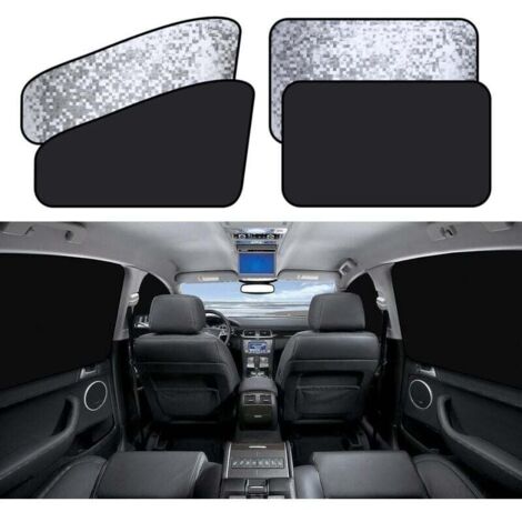 Pare Soleil Voiture - Rideau Voiture pour Bloquer Les Rayons UV et la Chaleur, Magnétique, pour Fenêtre Latérale, 4pcs