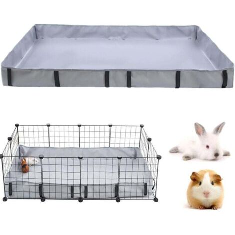 Tapis Cage Cochon d'Inde Imperméable en Tissu Oxford Pipi Pad Lavable pour Cage (Cage Non Incluse) Toile de Rechange pour Cage Coussinets Pipi pour Lapin Hamster (Gris)
