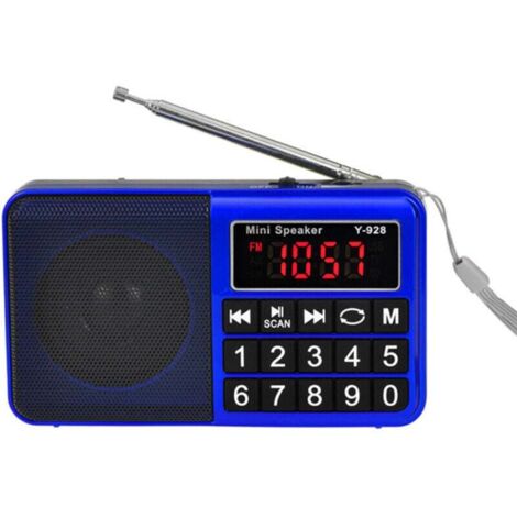 Petite Radio Portable, AM/FM/SW Radio Rechargeable avec Haut-Parleur AUX/SD/TF/MP3. Radio à Piles avec Gros Boutons et Grand écran. (Pas de Prise Charge des Stations prédéfinies) (1/4)