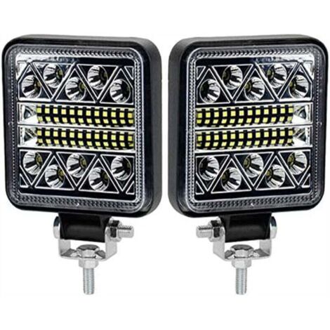 Lot de 2 phares de travail LED 102 W, 15 000 lm, feux de recul LED 12 V, pour voiture, tracteur, bateau, camion 12-24 V