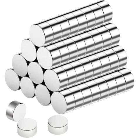 60PCS Petits Aimant Frigo Néodyme Puissants, Magnets Mini Aimants 6x3mm Punaise Métalliques pour Tableau,Frigo, Images,Carte, Tableau Blanc et Calendrier,avec boîte de Rangement