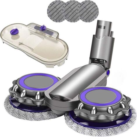 Brosse Tête de Balai Électrique Compatible pour Dyson V6 Animal Fluffy DC58 DC59 DC61 DC62 DC74 Aspir, Polissage, Lavage à Sec et Humide pour Sol en Marbre Parquet avec Chiffon en Microfibre