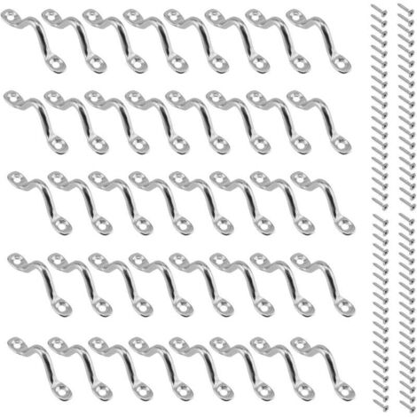 45 Pièces Plaque Oeillet Acier Inoxydable 304 M4 Boucles de Pont pour Kayaks Boat Top Pad Eye Pontet INOX Pontet INOX Oeil Plaques avec 90 Pièces Vis pour Canoe Bateau Rigging