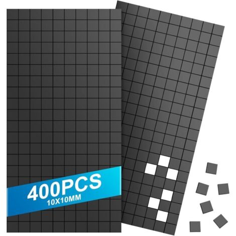 450PCS Aimant Autocollant, Aimants Autocollants Adhésifs 10 x 10 mm, Aimants Plats Feuille magnétique autocollante pour école Bureau Réfrigérateur Tableau Blanc Photos DIY