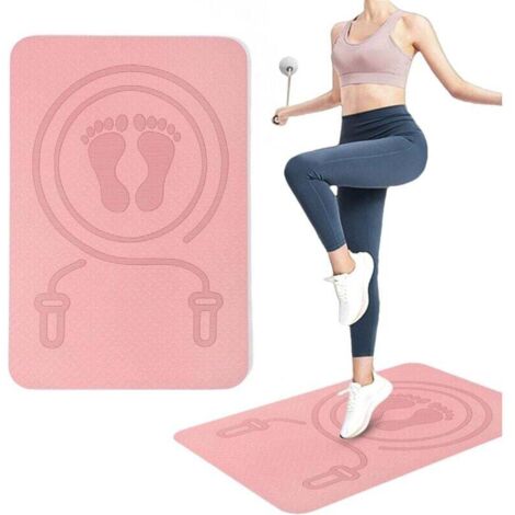 Tapis de corde à sauter, tapis de protection de sol de fitness, tapis d'exercice silencieux, tapis de fitness absorbant les chocs, équipement d'entraînement antidérapant, 40 x 60 cm/épaisseur 0,6 cm (1/4)