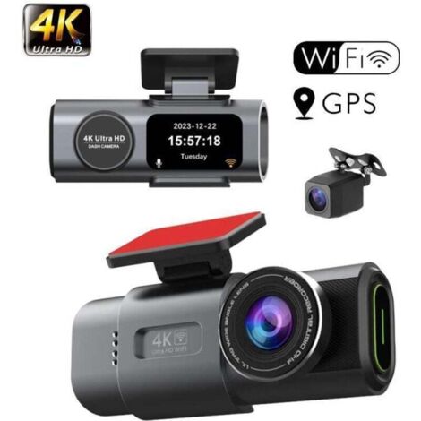 Dashcam Voiture 4K+1080P, Dash Cam avec écran IPS 1.47'', WiFi & App, Camera Voiture Grand Angle 170°, Vision Nocturne, Carte SD 64 G, WDR, G-Capteur, 24H Mode Stationnement, Enregistrement en Boucle (1/4)