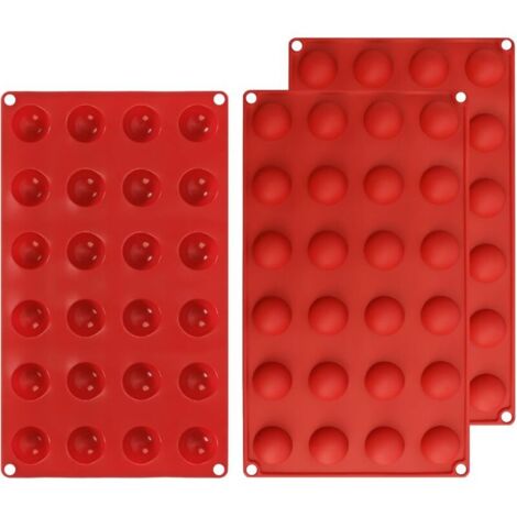 Mini moules semi-sphériques en silicone à 24 cavités, lot de 3, pour la préparation de chocolats, gâteaux, gelées, mousses en dôme et bien plus encore.