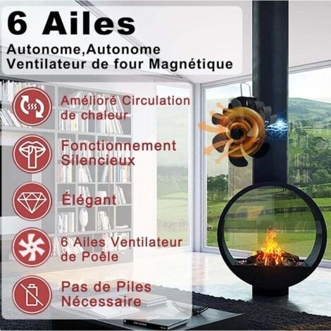 Vounot Ventilateur Poele Bois 6 Lames Avec Thermometre à Prix