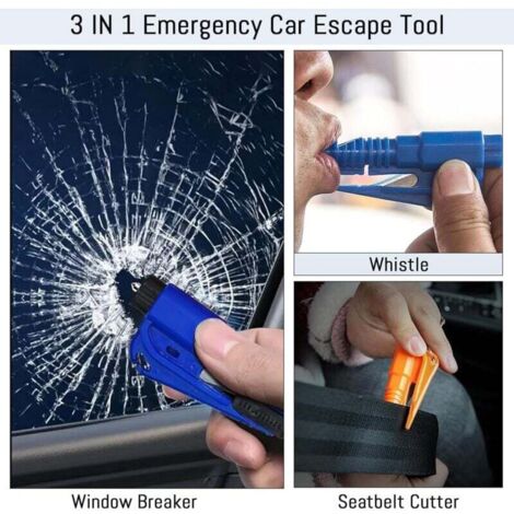 2 Bracelets De Survie Avec Brise-vitre Et Coupe-ceinture – Outils D'évasion Auto