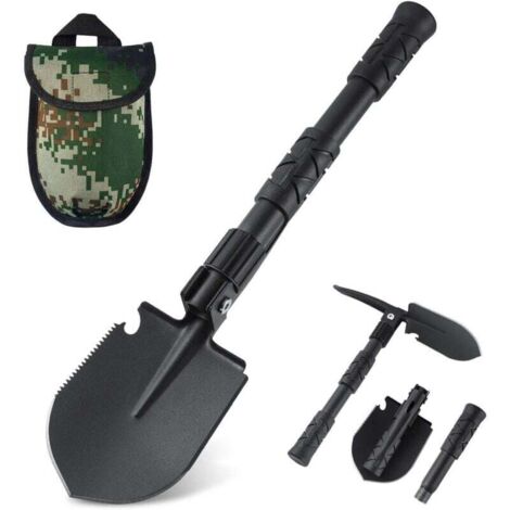 Pelle pliante, pelle de camping, outil multifonction, pelle militaire, pelle de survie en acier allié robuste, pelle tactique pour le tout-terrain, les situations d'urgence liées à la neige, le jardin