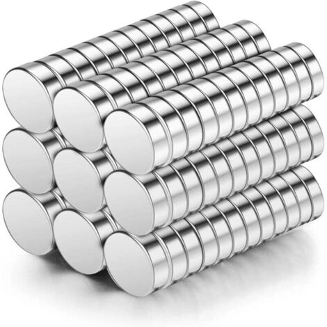 100 Pièces Aimants pour Réfrigérateur, Aimants en Néodyme Aimants pour Tableau Magnétique Ultra Puissant pour Frigo, Tableau Blanc Interactif, Images, Bricolage(5X2MM)