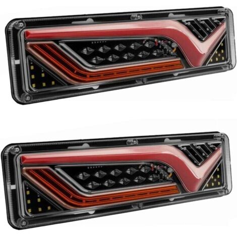 2 pièces 12V-24V LED camion feu arrière feux arrière clignotant frein marche arrière Signal lampe remorque camion Bus camping-car caravane RV tracteur