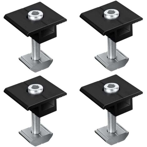 8 supports de fixation pour panneaux solaires en alliage d'aluminium de 30 mm, pinces centrales, supports de montage trapézoïdaux photovoltaïques, support de panneau solaire