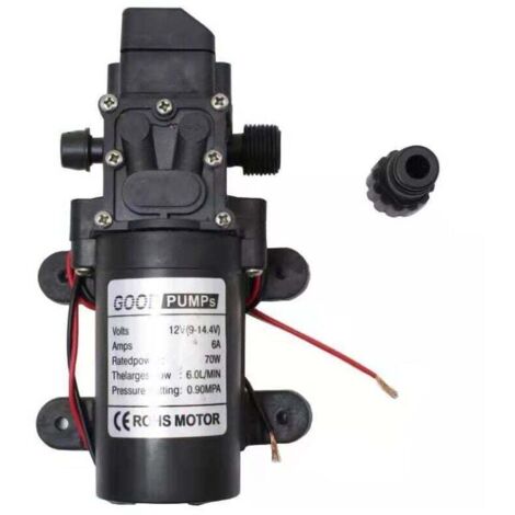 Pompe à membrane de pression d'eau DC 12 V 130 psi pompe à eau haute pression pour lave-auto avec pressostat pour caravane RV bateau marin pelouse lavage de voiture
