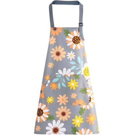 Tablier de cuisine - Imperméable et anti-salissures - Tablier de cuisine professionnel - Tablier unisexe - Tablier de traiteur - Tablier de cuisine pour femmes - Tabliers à fleurs (1/4)