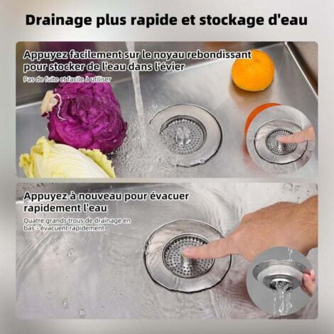 Filtre Évier Cuisine Avec Poignée, Crépine D'Évier En Acier Inoxydable Avec Anse Grille Bac Cuisine Diametre De 110 Mm 84651727