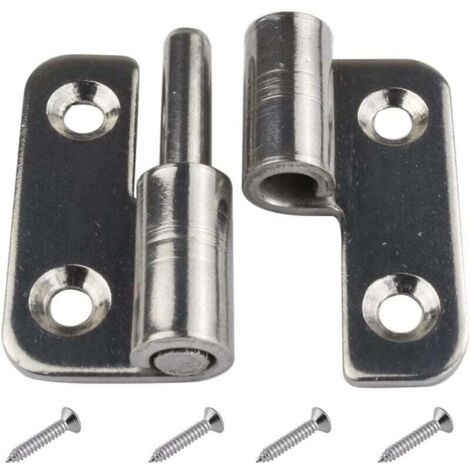 Lot de 6 charnières détachables de 3,8 cm (1,5 po), petites charnières à glissière, charnières de porte détachables, acier inoxydable 304, ouverture à gauche