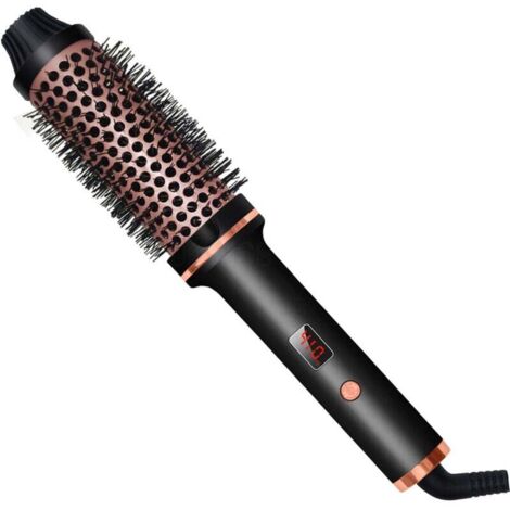 Brosse thermique 3 en 1, 38 mm, brosse à boucler thermique, brosse à boucler avec affichage LCD 120-210 °C, augmente le volume des cheveux, boucles lâches, cheveux lisses, taille compacte et légère