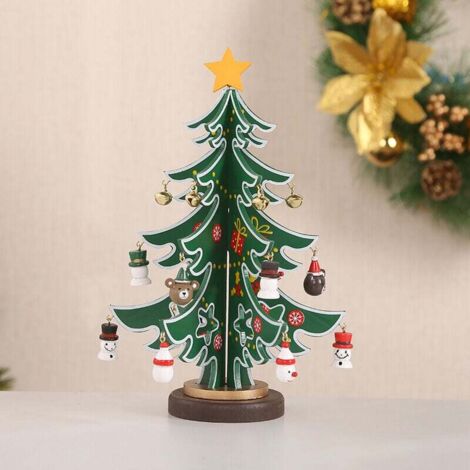 Calendrier de L'Avent 2025, Mini Sapin de No毛l en Bois pour D茅corations No毛l Table Cadeaux Enfants - XS (1/2)