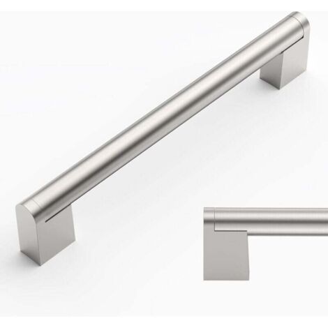 10 Pièces de Meuble Cuisine Acier Inoxydable Nickel Brossé Entraxe 160mm pour Porte d'armoire Poignées de Porte de Cuisine UK0038 (1/4)