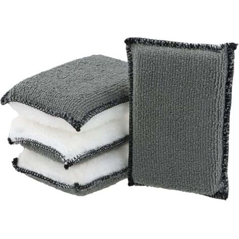 4 Pièces Éponge de Nettoyage Intérieur Voiture, Microfibre Nettoyage Voiture, Tampon De Nettoyage en Microfibre, Voiture Réutilisables Éponges Lavables, pour Le Nettoyage Intérieur Voiture (1/4)