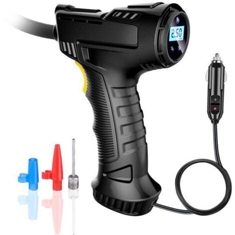 2000mAh Gonfleur Pneus Voiture avec Lumière LED et écran LCD Numérique, 150PSI Compresseur Voiture, Compresseur à Air Portatif 12V, Compresseur d'air Sans Fil pour Voiture, Moto, Vélo, Balle