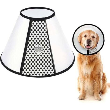 Pet Cone Recovery, Grand Chien réglable Elizabeth Recovery Collier de Protection pour la cicatrisation Post - opératoire des plaies, Coupe des Ongles, (Tour de Cou 43-49cm)