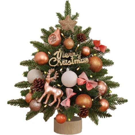 Sapin de Noël miniature de table - Petit sapin artificiel de 45 cm - Décorations de Noël avec boules décoratives - Décoration de Noël à faire soi-même - Accessoires pour la maison, le bureau ou les fê